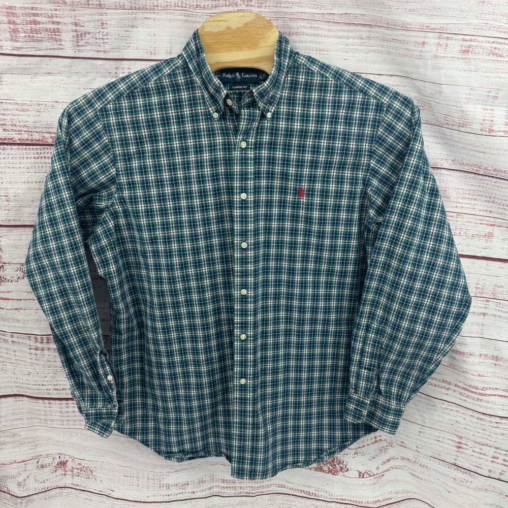 Ralph Lauren Shirt Mens XL Classic Fit Plaid Long Sleeve Button Down Casual